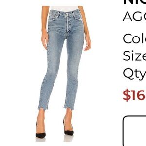 Agolde Nico High Rise Slim Jeans in Rooted Blue